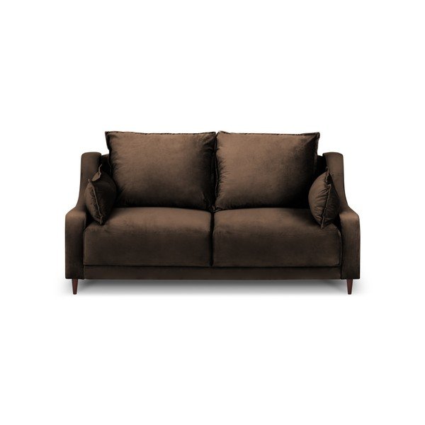 Hnědá sametová pohovka Mazzini Sofas Freesia, 150 cm
