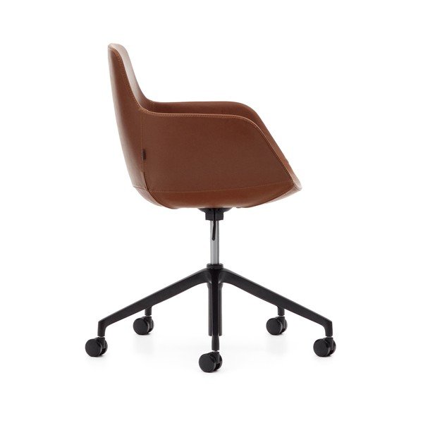 Konjakipruun kunstnahast kontoritool Tissiana – Kave Home-image-3