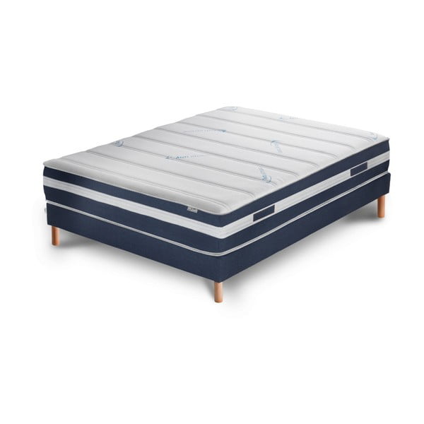 Tmavě modrá postel s matrací Stella Cadente Maison Venus Europe, 140 x 200  cm