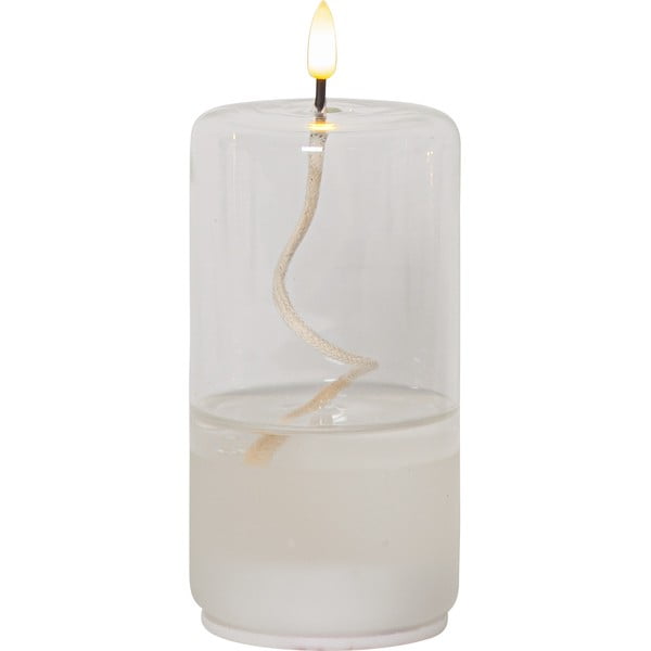 Valge LED-küünal klaasist Flamme Float, kõrgus 17,5 cm Flamme Dot - Star Trading