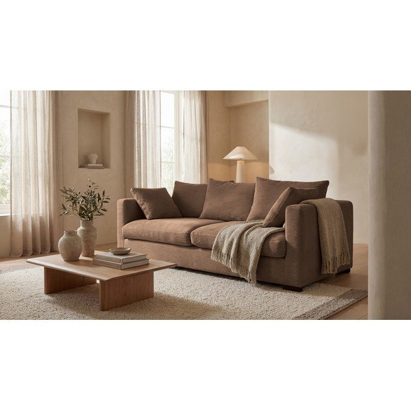 Helepruun velvetist diivan 220 cm Comfy - Scandic-image-1