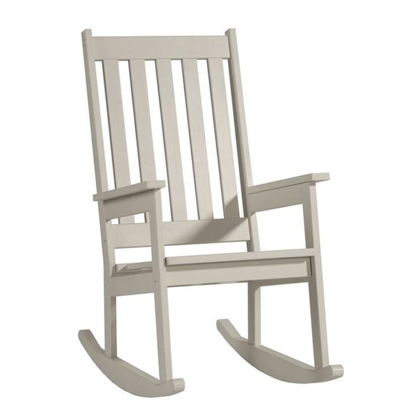 Bílá houpací židle z masivního borovicového dřeva Pinio Rock White 