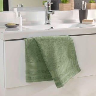 Khakivärvi puuvillane froteerätik 50x90 cm Tendresse - douceur d'intérieur