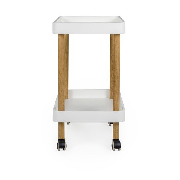 Bílý servírovací vozík na kolečkách Tenzo Wagon Oak-image-2