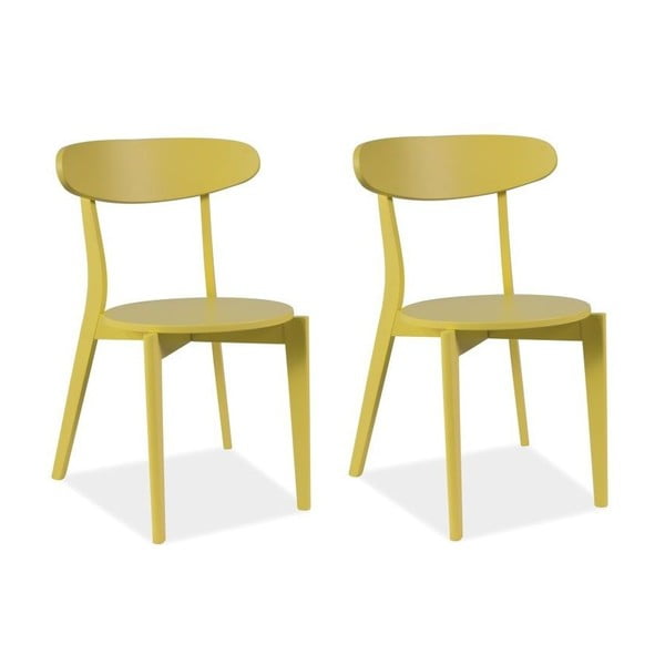 Sada 2 jídelních židlí Coral Yellow