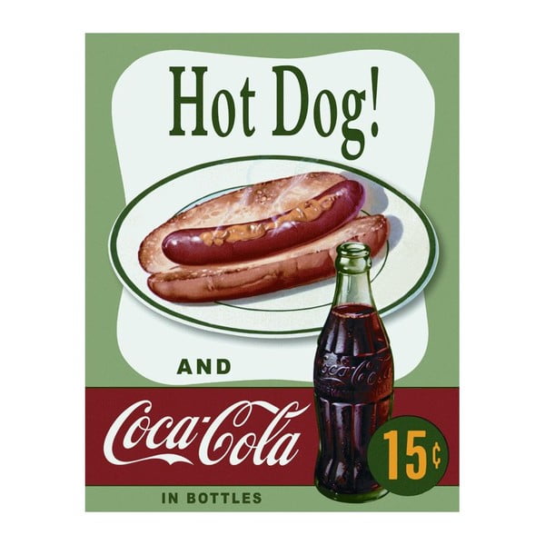 Plechová cedule Hot Dog & Cola, 30x40 cm