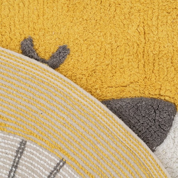 Ookerkollane puuvillane lastetoa vaip ø 100 cm Lion - Ixia-image-4