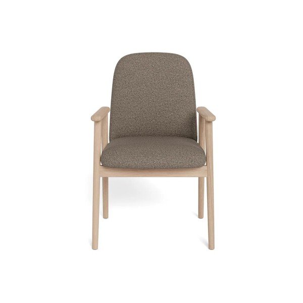 Hallikaspruunid polsterdatud söögitoolid käetugedega 2 tk komplektis Calvin - Actona-image-3