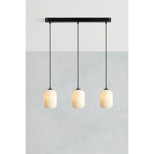 Must-valge rippvalgusti klaasist lambivarjundiga 14x72 cm Cava - Markslöjd-image-2