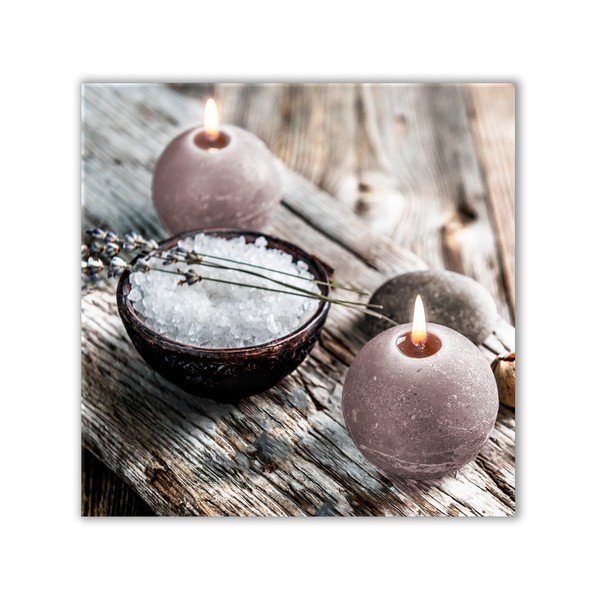 Obraz Styler Glasspik Spa & Zen Grey Wood, 30 x 30 cm