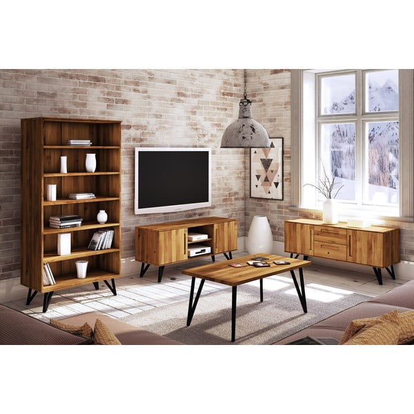 Tamme puidust raamaturiiul 91x185 cm Golo - The Beds-image-4