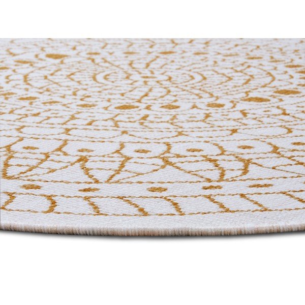 Ookerkollane-valge ümmargune õuevaip ø 140 cm Porto - NORTHRUGS-image-3