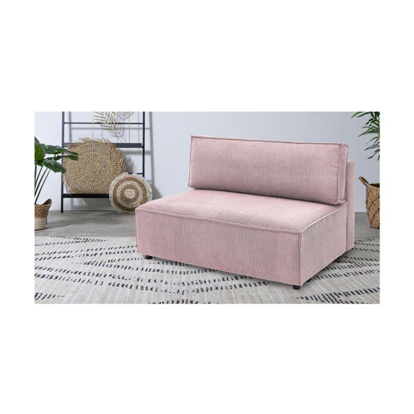 Heleroosa velvetist diivanimoodul, keskosa  Nihad modular - Bobochic Paris-image-1