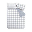 Valge-sinine puuvillane voodipesu 200x200 cm Marlow Check - Bianca