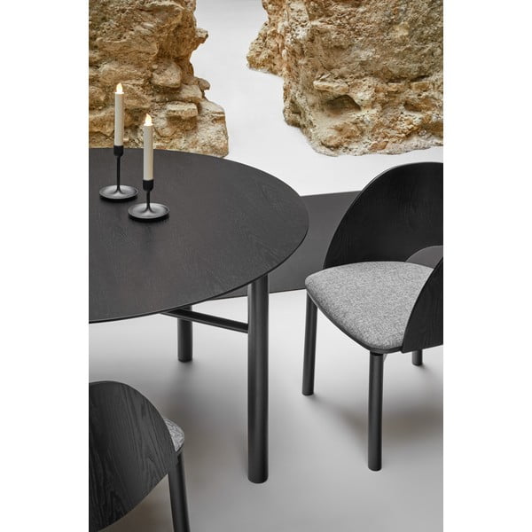 Must ümmargune söögilaud, ø 120 cm Junco - Teulat-image-2