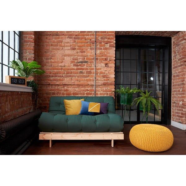 Kootud kollane pouf Kootud XL, ⌀ 70 cm - LABEL51-image-4