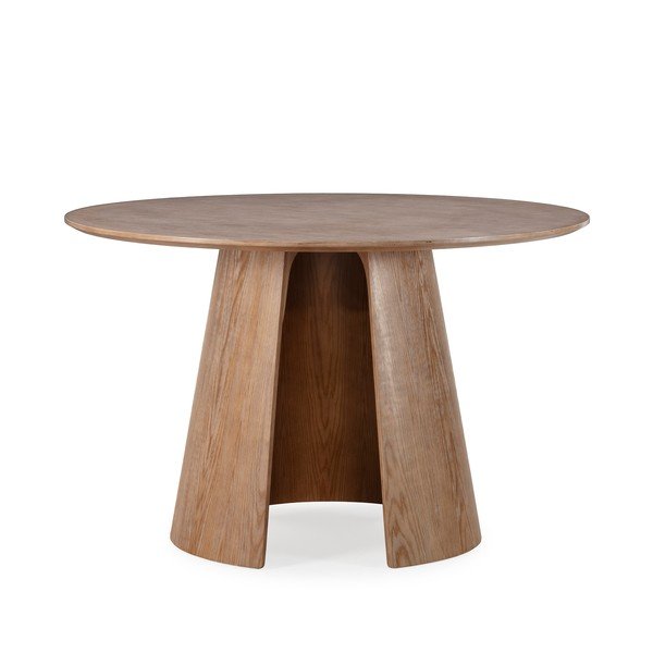 Ümmargune söögilaud tammepuust dekooriga ø 120 cm Zuri - MOME-image-4