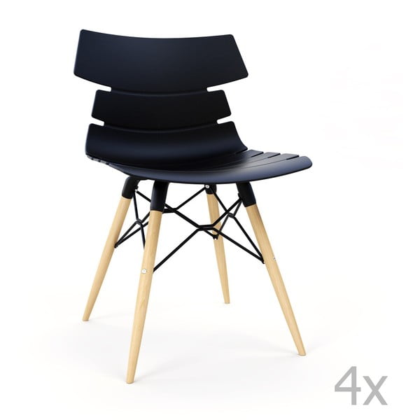 Sada 4 černých židlí La Forma Pulmak
