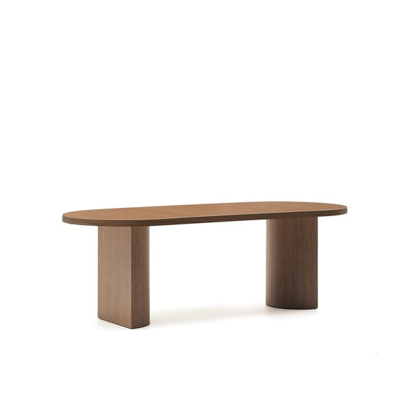 Ümmargune söögilaud pähklipuidu spoonist pealispinnaga 100x200 cm Nealy - Kave Home-image-4