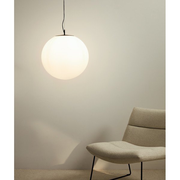 Valge/must metallist ripplamp klaasist varjuga, ø 50 cm Brisia - Kave Home-image-1