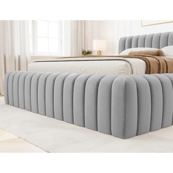 Helehall polsterdatud kaheinimesevoodi koos panipaiga ja voodipõhjaga 180x200 cm Carilla - ELTAP-image-4