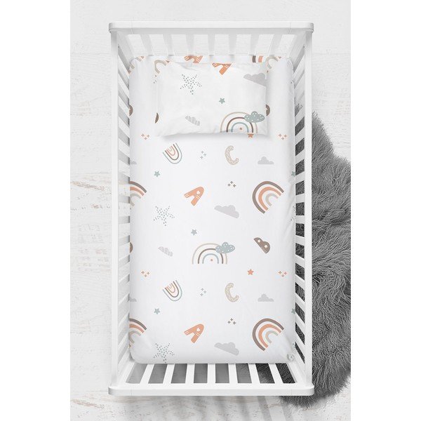 Valge Renforcé puuvillast laste voodipesu 100x150 cm Abc - Mijolnir-image-1