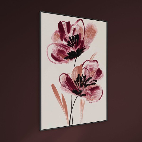 Trükitud pilt raamiga/lõuendil 70x100 cm Burgundy Blooms - Styler-image-1