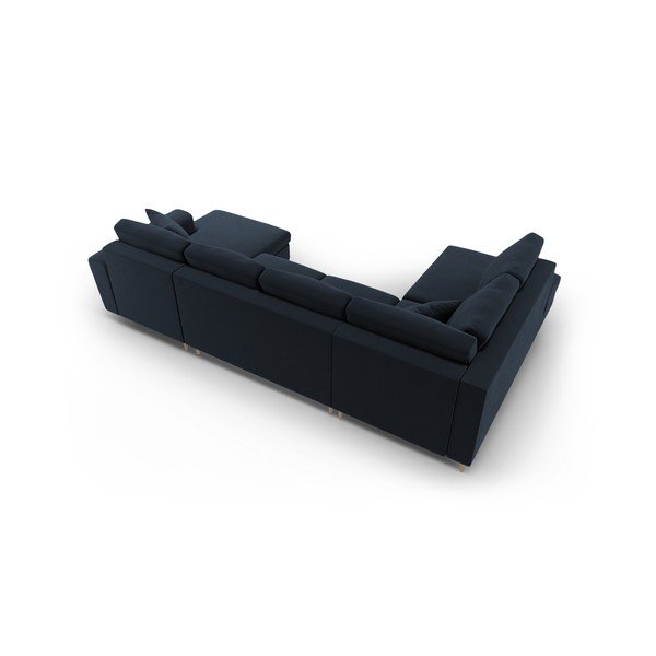 Tumesinine sametist panipaigaga nurgadiivanvoodi (vasak nurk/"U"-kujuline) Kyoto - Cosmopolitan Design-image-4