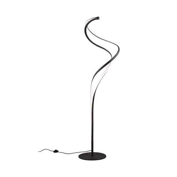 Must LED põrandalamp metallist lambivarjuga (kõrgus 160 cm) Nala - Trio Select