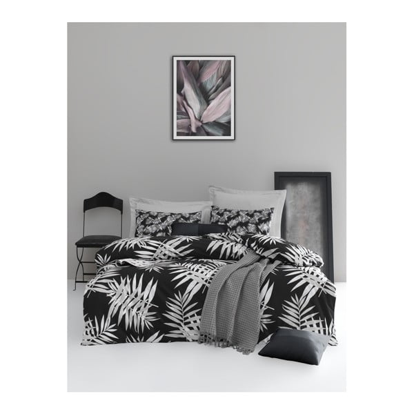 Kahekorruseline voodipesu koos voodipesuga ranforce puuvillast must, 200 x 220 cm Palmiye - Mijolnir