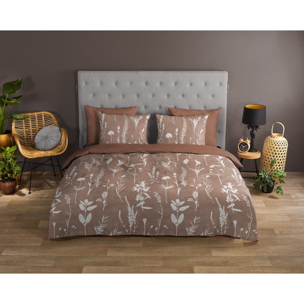 Pruun puuvillane pikendatud voodipesu üheinimesevoodile 140x220 cm Rav - Good Morning-image-1