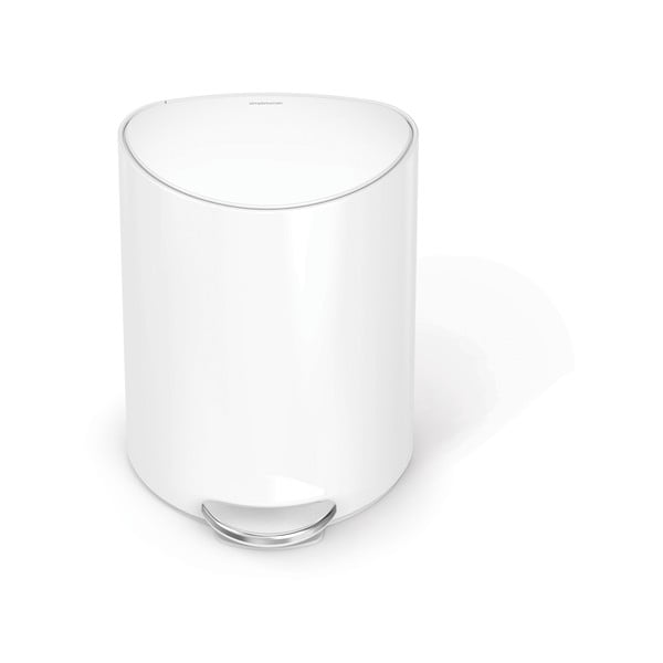 Valge pedaaliga metallist prügikast 6 L - simplehuman-image-2