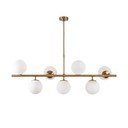 Valge-kuldne laevalgusti klaasist varjuga 40x113 cm Fazli - Opviq lights