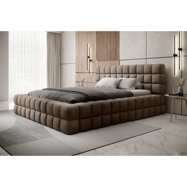 Helepruun polsterdatud kaheinimesevoodi koos panipaiga ja voodipõhjaga 160x200 cm Dizzle - ELTAP-image-4