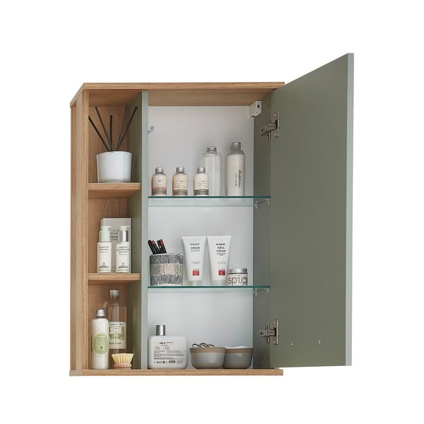 Roheline rippuv vannitoakapp tammepuust 51x75 cm Set 963 - Pelipal-image-3