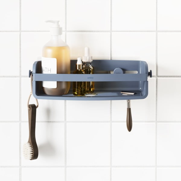 Sinine taaskasutatud plastikust vannitoariiul, puurimisvaba Flex - Umbra-image-2