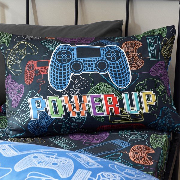 Must laste voodipesu üheinimesevoodile 135x200 cm Power Up Gamer - Catherine Lansfield-image-4