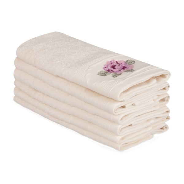 Sada 6 béžových bavlněných ručníků Nakis Cassie, 30 x 50 cm