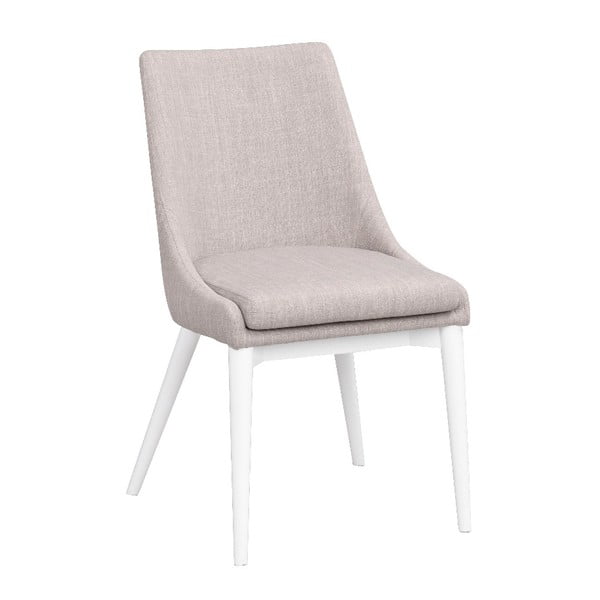 Světle šedá polstrovaná jídelní židle s bílými nohami Rowico Bea