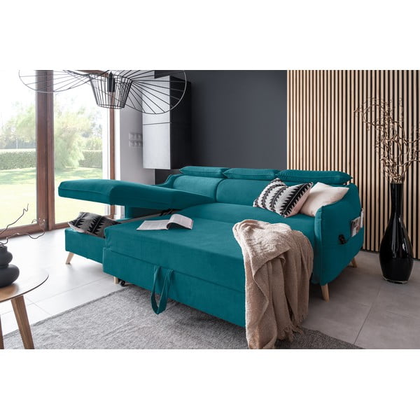 Türkiissinine sametist nurgadiivan (vasak nurk) Sweet Harmony - Miuform-image-4