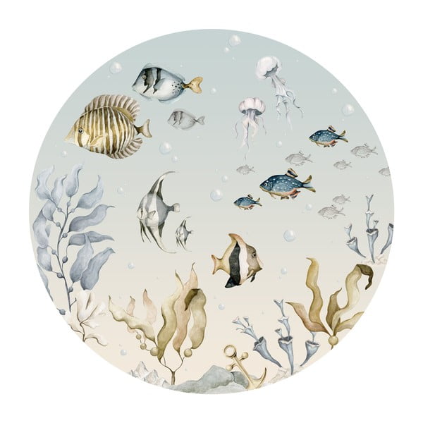 Laste seinakleebis , ø 200 cm Sea World in a Circle - Dekornik