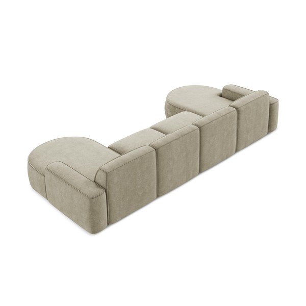 Beež šenillist nurgadiivan (U-kujuline) Omao - Makamii-image-3