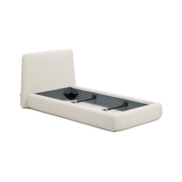 Beež polsterdatud üheinimesevoodi ilma voodipõhjata 90x200 cm Martina - Kave Home-image-2