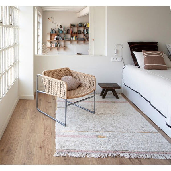 Roosa-kreem pestav käsitsi kootud puuvillane vaip 140x200 cm Lanes Vintage Nude - Lorena Canals-image-1