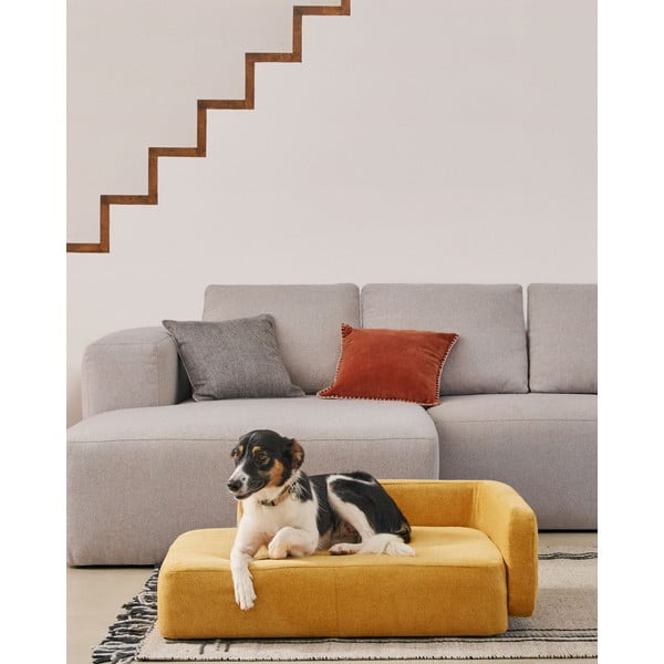 Sinepi värvi koeravoodi 96x70 cm Bowie - Kave Home-image-1