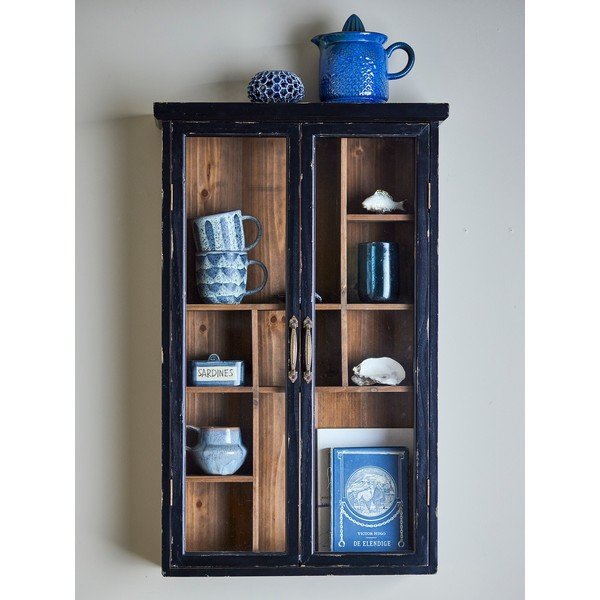 Must rippuv kuusepuidust vitriinkapp 50x80x14 cm Hazem - Bloomingville-image-1