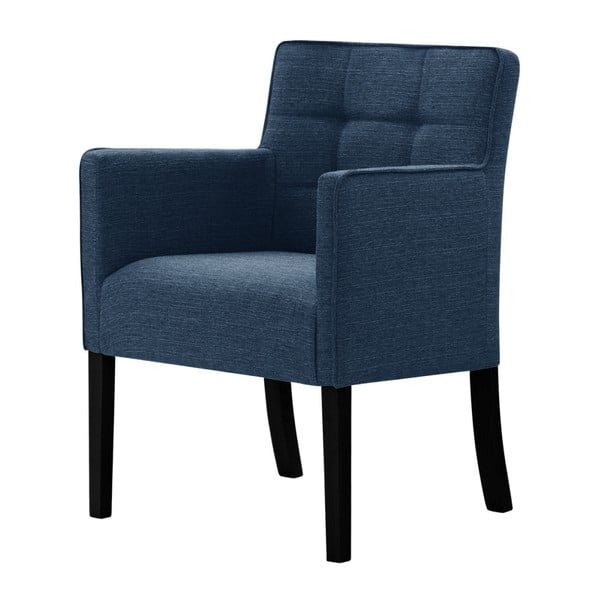Modrá židle s černými nohami z bukového dřeva Ted Lapidus Maison Freesia