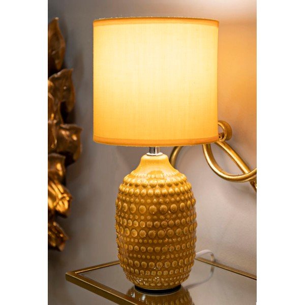 Sinepivärvi keraamiline laualamp tekstiilist varjuga (kõrgus 30,5 cm) Points - Mauro Ferretti-image-1