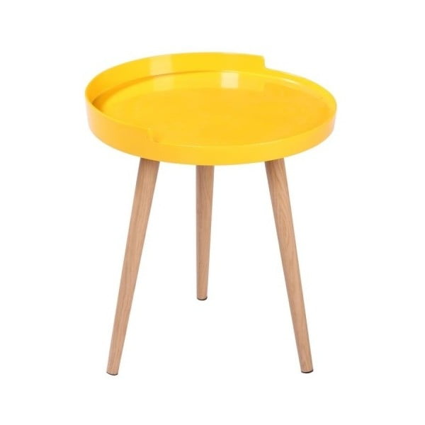 Žlutý odkládací stolek Ares, ⌀ 40 cm