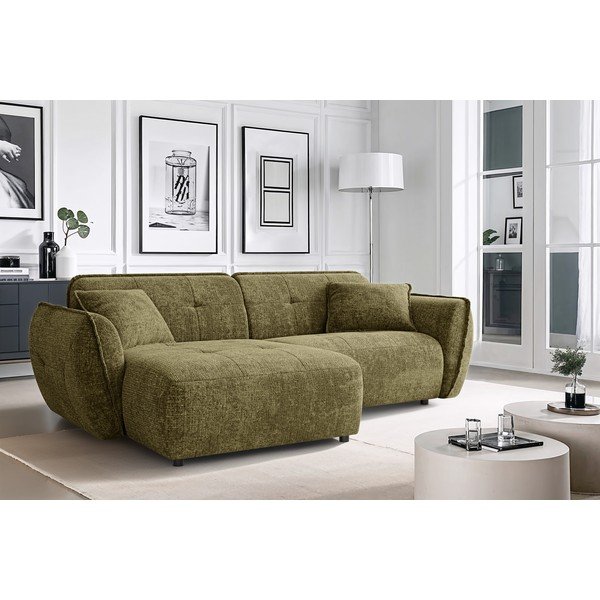 Roheline šenillist nurgadiivan (vasak nurk) Nelia - Ropez-image-1